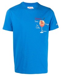 T-shirt girocollo ricamata blu di MC2 Saint Barth
