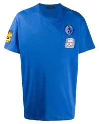 T-shirt girocollo ricamata blu di Mr & Mrs Italy
