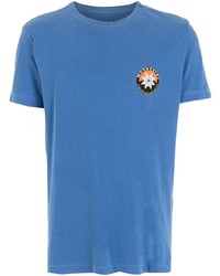 T-shirt girocollo ricamata blu di OSKLEN