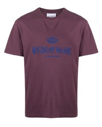 T-shirt girocollo ricamata bordeaux di Han Kjobenhavn