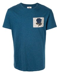 T-shirt girocollo ricamata foglia di tè di Kent & Curwen