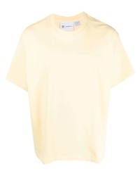 T-shirt girocollo ricamata gialla di adidas
