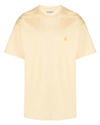 T-shirt girocollo ricamata gialla di Carhartt WIP