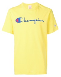 T-shirt girocollo ricamata gialla di Champion