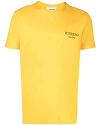 T-shirt girocollo ricamata gialla di Iceberg