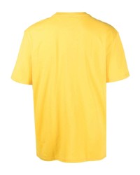 T-shirt girocollo ricamata gialla di Tommy Jeans
