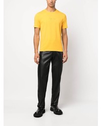 T-shirt girocollo ricamata gialla di Moschino