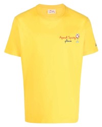 T-shirt girocollo ricamata gialla di MC2 Saint Barth