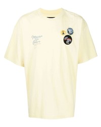 T-shirt girocollo ricamata gialla di Musium Div.