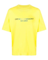 T-shirt girocollo ricamata gialla di Opening Ceremony