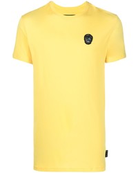 T-shirt girocollo ricamata gialla di Philipp Plein