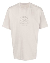 T-shirt girocollo ricamata grigia di Armani Exchange