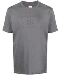 T-shirt girocollo ricamata grigia di C.P. Company