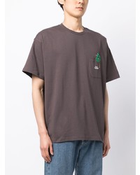 T-shirt girocollo ricamata grigia di FIVE CM