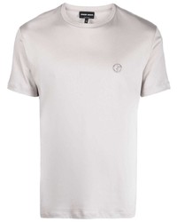 T-shirt girocollo ricamata grigia di Giorgio Armani