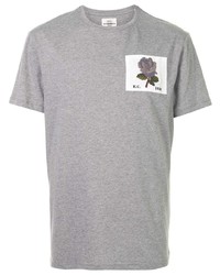 T-shirt girocollo ricamata grigia di Kent & Curwen