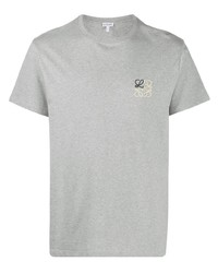 T-shirt girocollo ricamata grigia di Loewe