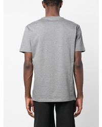 T-shirt girocollo ricamata grigia di Versace