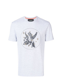 T-shirt girocollo ricamata grigia di Mr & Mrs Italy
