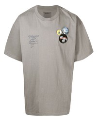 T-shirt girocollo ricamata grigia di Musium Div.