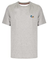T-shirt girocollo ricamata grigia di Paul Smith