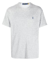 T-shirt girocollo ricamata grigia di Polo Ralph Lauren
