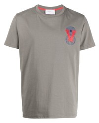 T-shirt girocollo ricamata grigia di Ports V