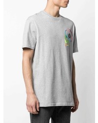 T-shirt girocollo ricamata grigia di Philipp Plein