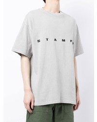T-shirt girocollo ricamata grigia di Stampd
