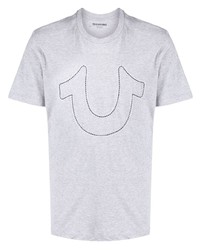 T-shirt girocollo ricamata grigia di True Religion