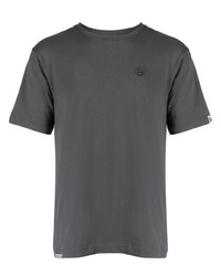 T-shirt girocollo ricamata grigio scuro di AAPE BY A BATHING APE