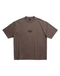 T-shirt girocollo ricamata grigio scuro di Balenciaga