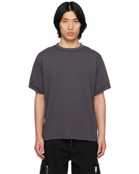 T-shirt girocollo ricamata grigio scuro di C2h4