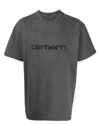 T-shirt girocollo ricamata grigio scuro di Carhartt WIP