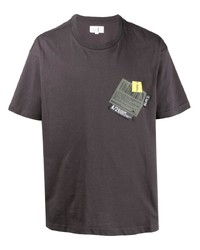T-shirt girocollo ricamata grigio scuro di Chocoolate