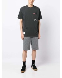 T-shirt girocollo ricamata grigio scuro di Izzue