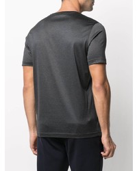 T-shirt girocollo ricamata grigio scuro di Corneliani