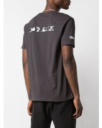 T-shirt girocollo ricamata grigio scuro di Heron Preston