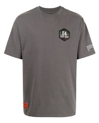 T-shirt girocollo ricamata grigio scuro di Izzue