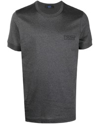 T-shirt girocollo ricamata grigio scuro di Kiton