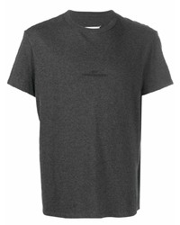 T-shirt girocollo ricamata grigio scuro di Maison Margiela