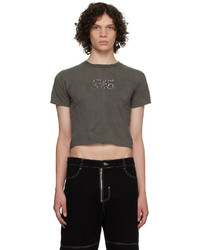 T-shirt girocollo ricamata grigio scuro di Ottolinger