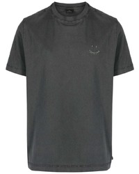T-shirt girocollo ricamata grigio scuro di PS Paul Smith