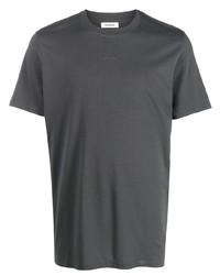 T-shirt girocollo ricamata grigio scuro di Sandro