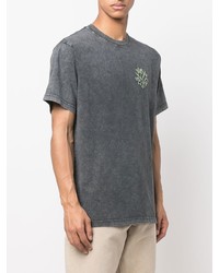 T-shirt girocollo ricamata grigio scuro di Clot