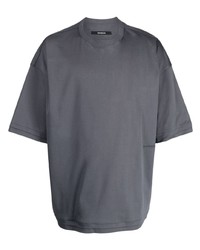 T-shirt girocollo ricamata grigio scuro di SONGZIO