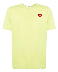 T-shirt girocollo ricamata lime di Comme Des Garcons Play