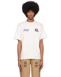 T-shirt girocollo ricamata marrone chiaro di Adish