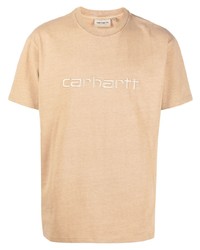 T-shirt girocollo ricamata marrone chiaro di Carhartt WIP