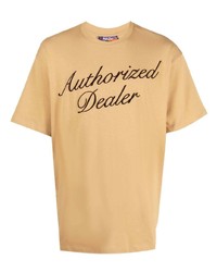 T-shirt girocollo ricamata marrone chiaro di Just Don